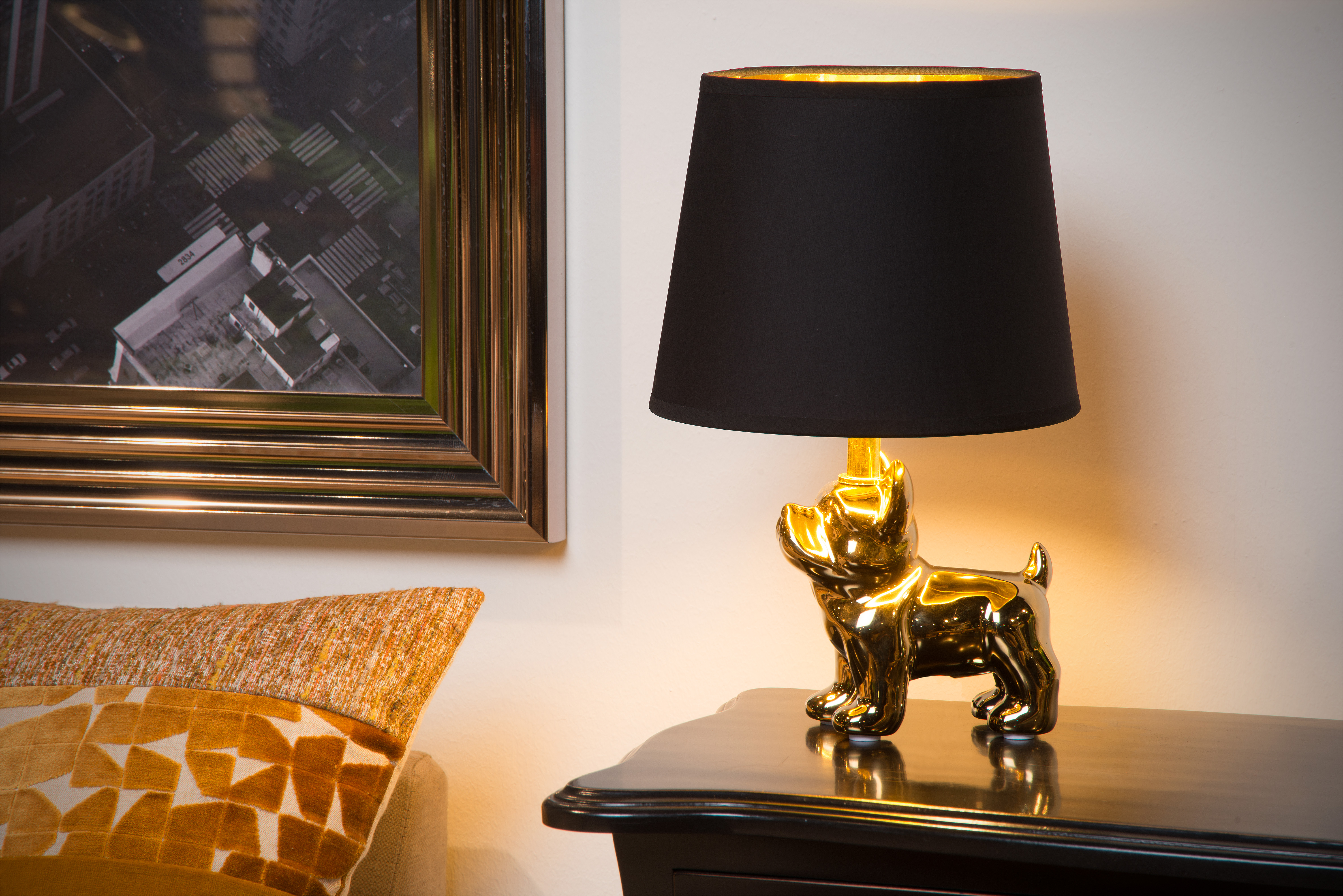 Gold dog lamp deals